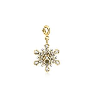 Ross-Simons Sterling Silver and 18kt Gold Over Sterling Snowflake Charm